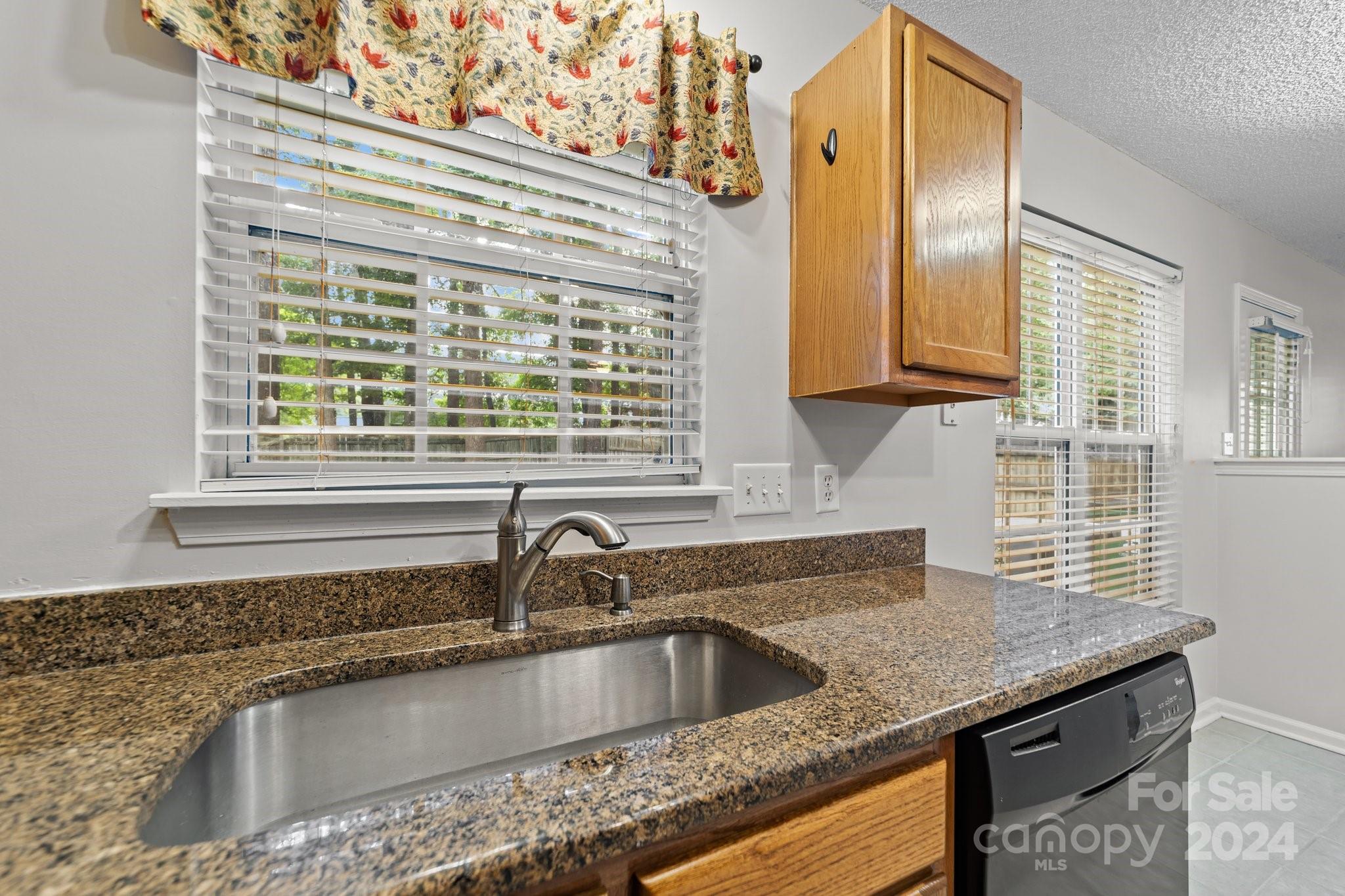 8424 Conner Ridge Lane Charlotte, NC 28269 - Photo 18 of 48 a kitchen with granite countertop a sink and a window