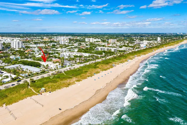 a view of an ocean and city