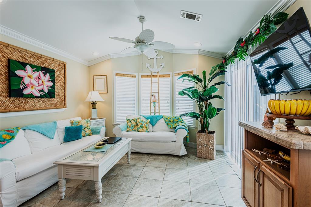 20300 Leonard Road, Unit 33 Lutz, FL 33558 - Photo 11 of 36 a living room with furniture and a flat screen tv