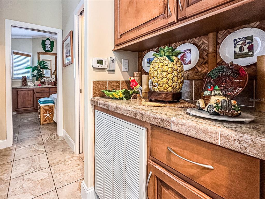 20300 Leonard Road, Unit 33 Lutz, FL 33558 - Photo 7 of 36 a kitchen area with granite countertop a stove and cabinets