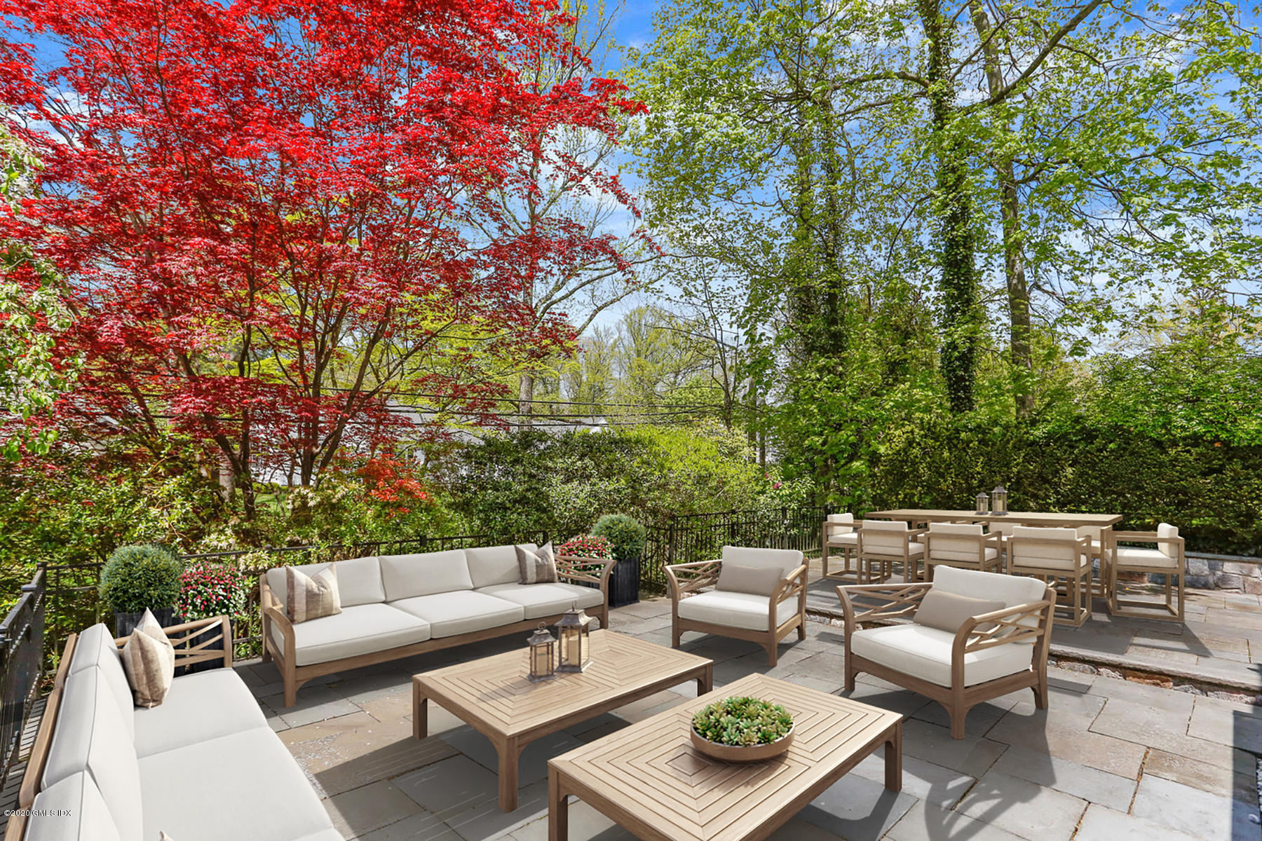 1 Spring Road Greenwich, CT 06830 - Photo 10 of 45 a patio with patio a couch and chairs