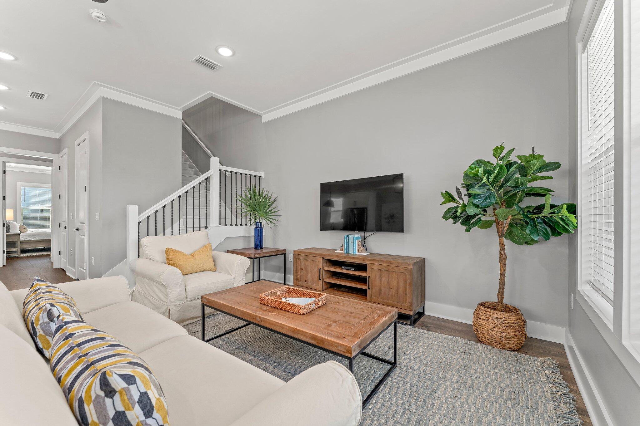 157 West Willow Mist Road Inlet Beach, FL 32461 - Photo 7 of 59 a living room with furniture and a flat screen tv