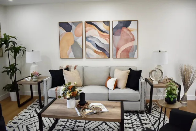 a living room with furniture