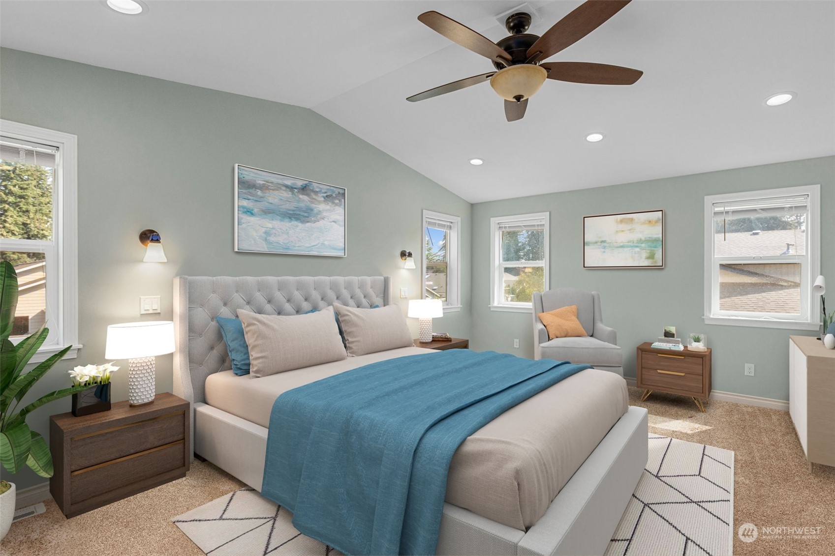 10823 23rd Drive Southeast Everett, WA 98208 - Photo 16 of 39 a bedroom with a large bed couch and a window