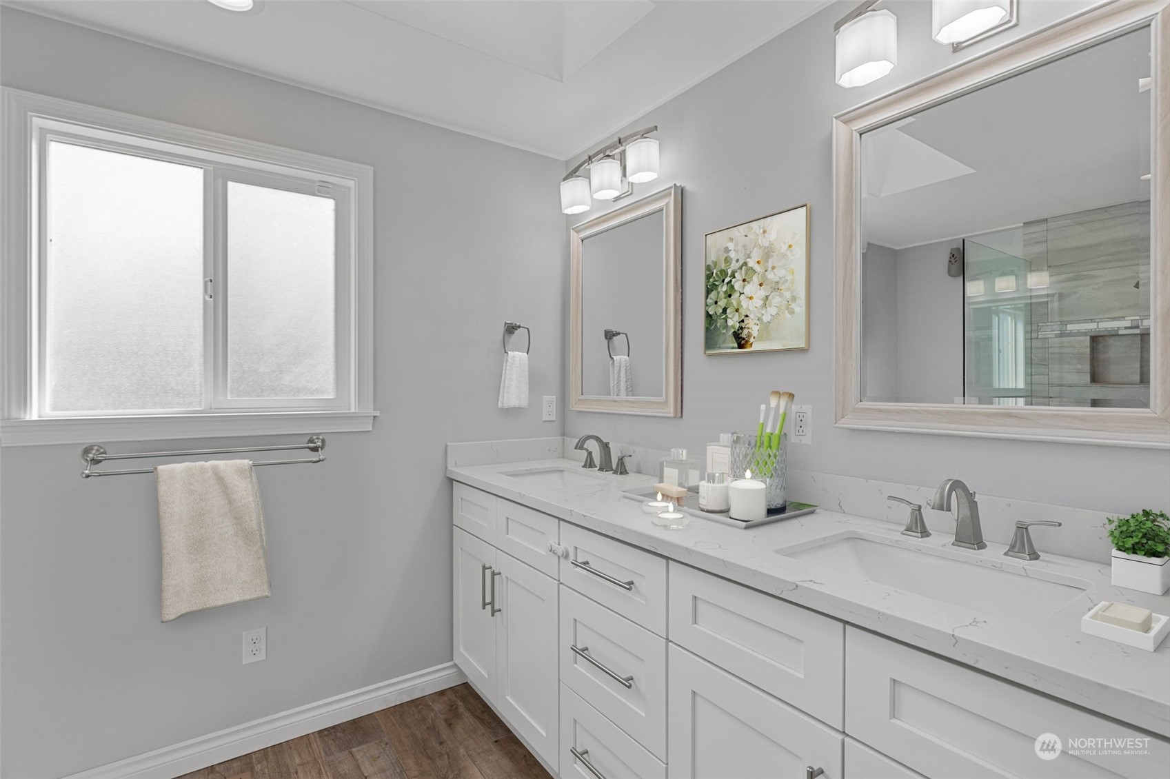 10823 23rd Drive Southeast Everett, WA 98208 - Photo 18 of 39 a bathroom with double vanity sink a mirror and vanity