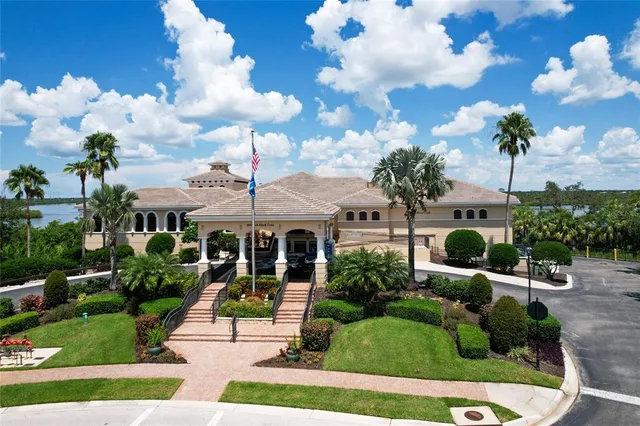 a garden with palm trees