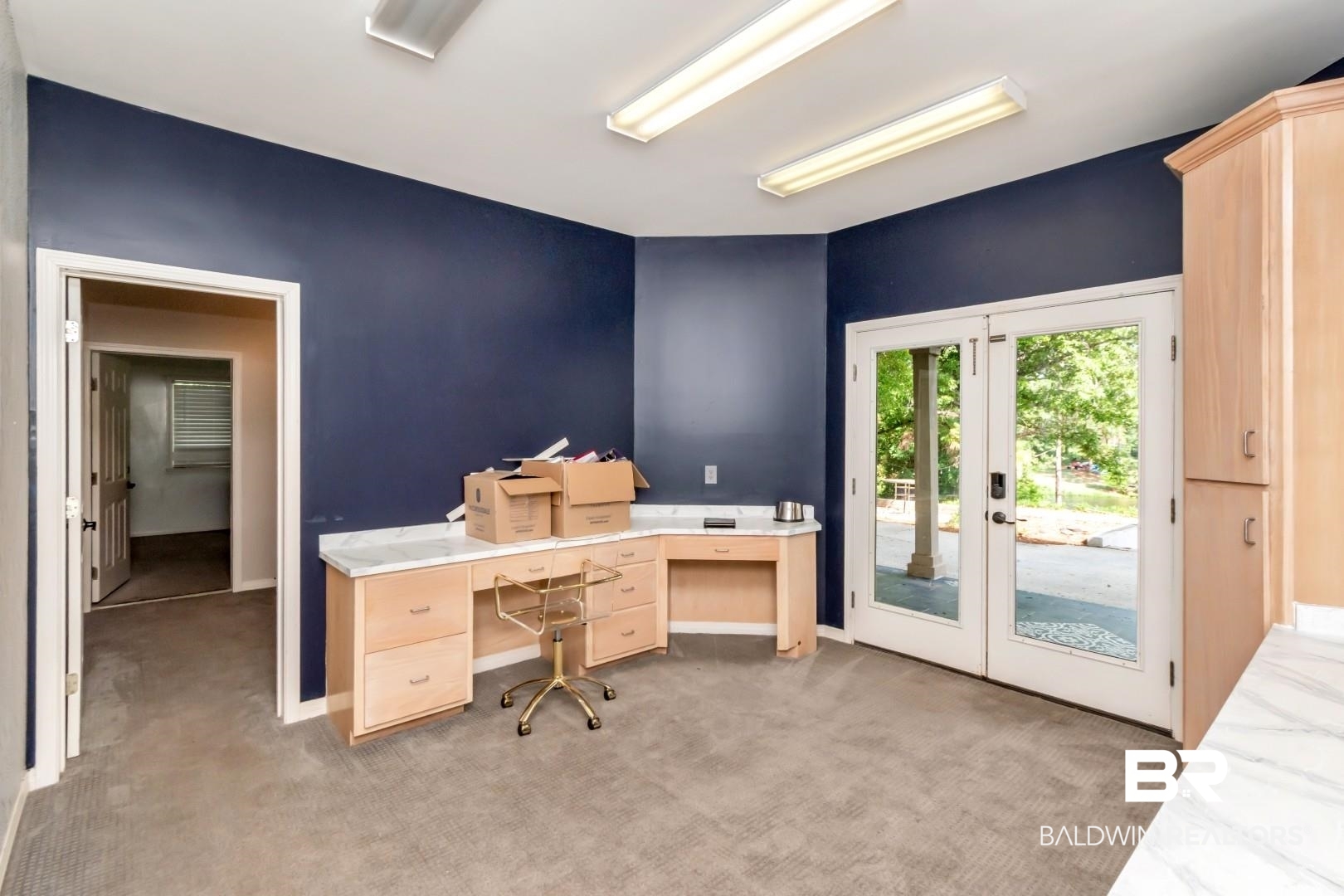 2640 Meadowlake Road Semmes, AL 36575 - Photo 35 of 55 Office area featuring french doors and light colored carpet