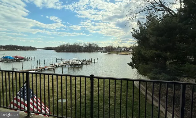 a view of lake from a balcony