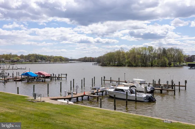 a view of a lake with houses