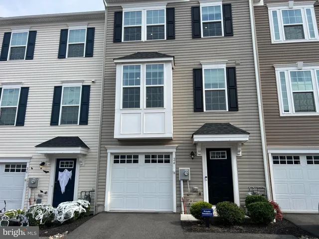 a front view of a house with plants