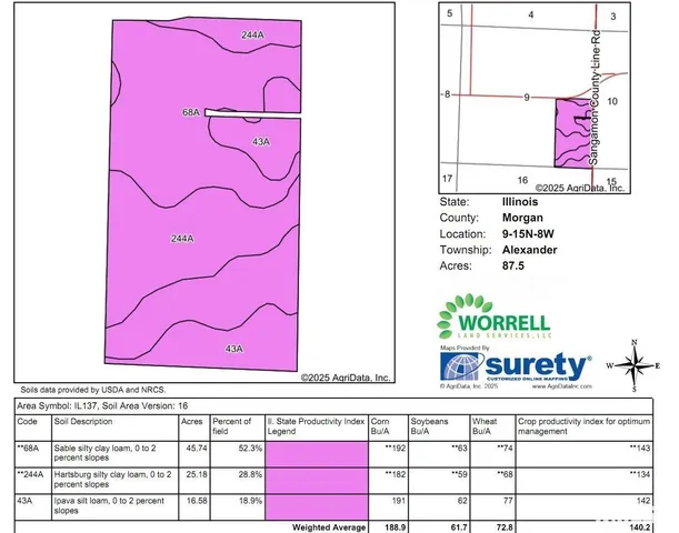 Sangamon Morgan County Road, Alexander, IL 62601