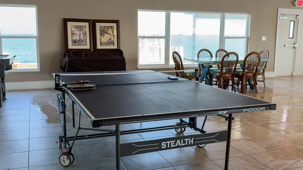 a large building with a lot of items on it