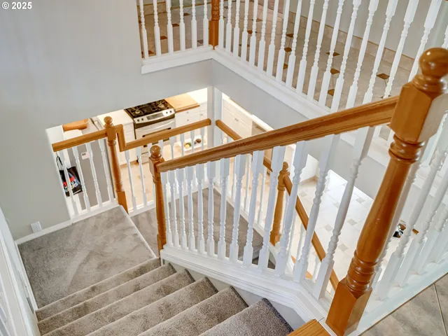 a view of an entryway with staircase