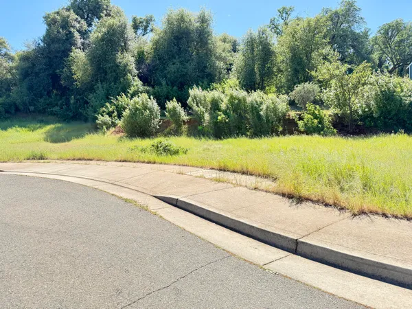 front view of a house with a yard and potted plants
