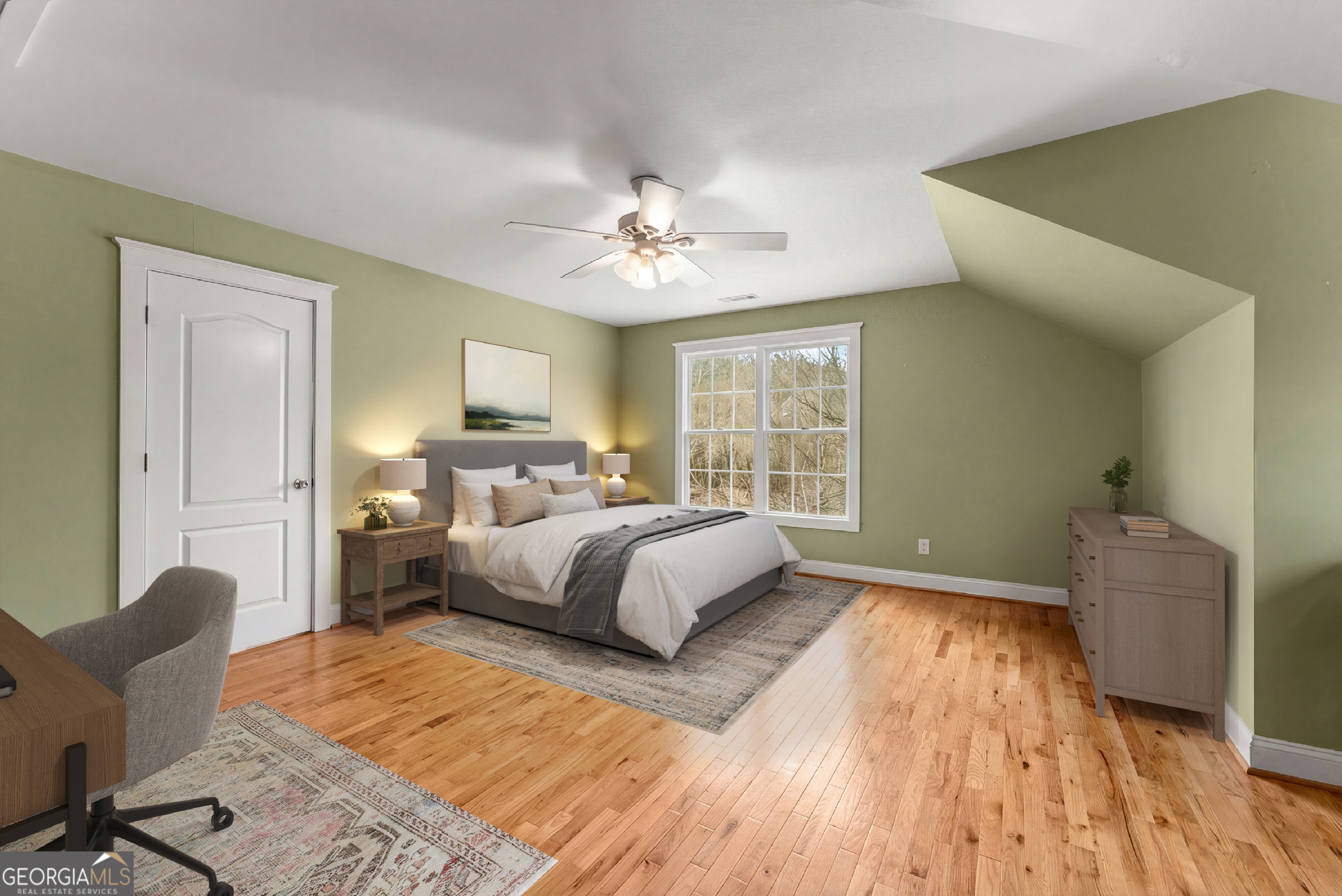 1295 Wall Bridge Loop Clarkesville, GA 30523 - Photo 45 of 76 a spacious bedroom with a large bed and a chandelier
