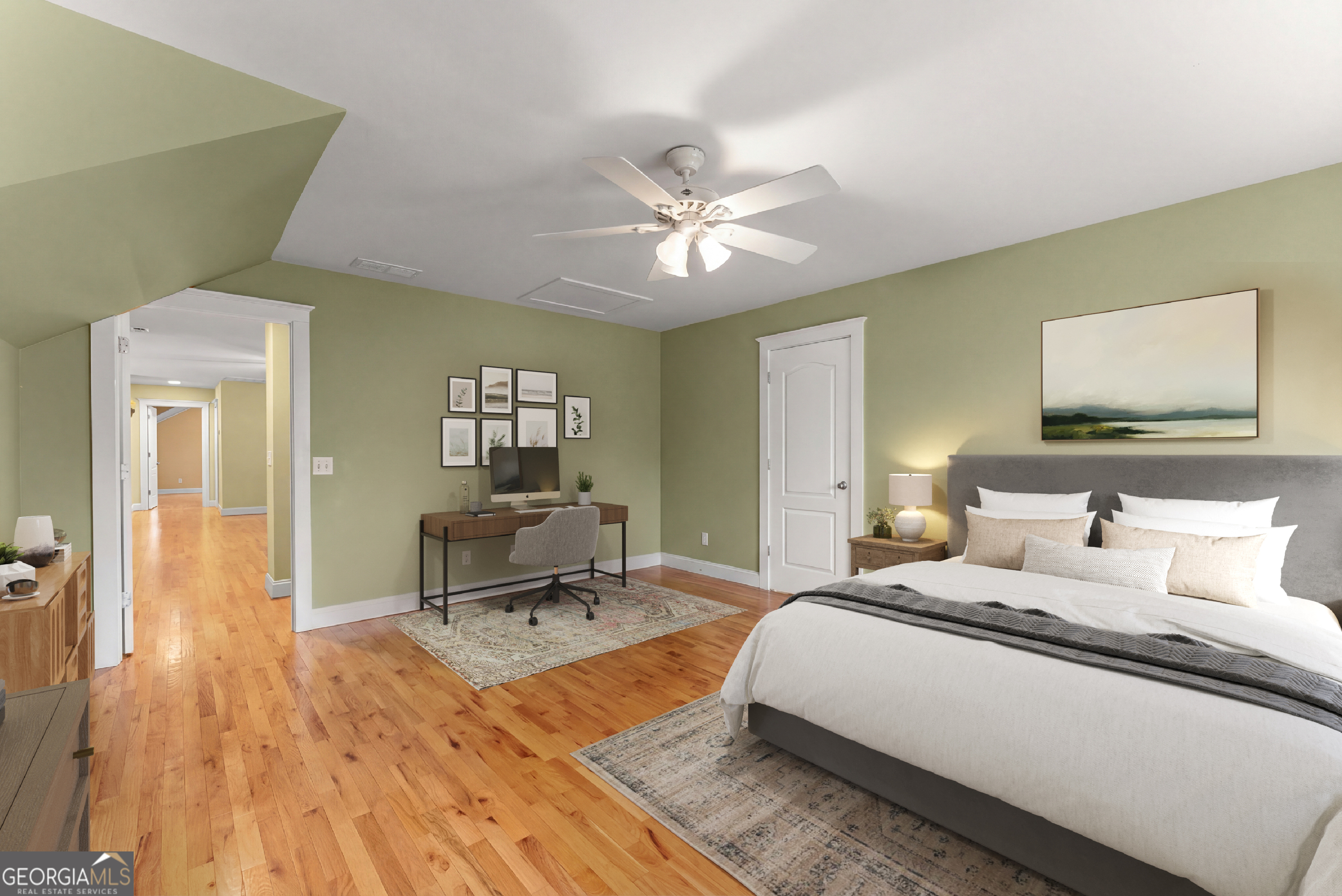 1295 Wall Bridge Loop Clarkesville, GA 30523 - Photo 46 of 76 a bedroom with a bed and wooden floor