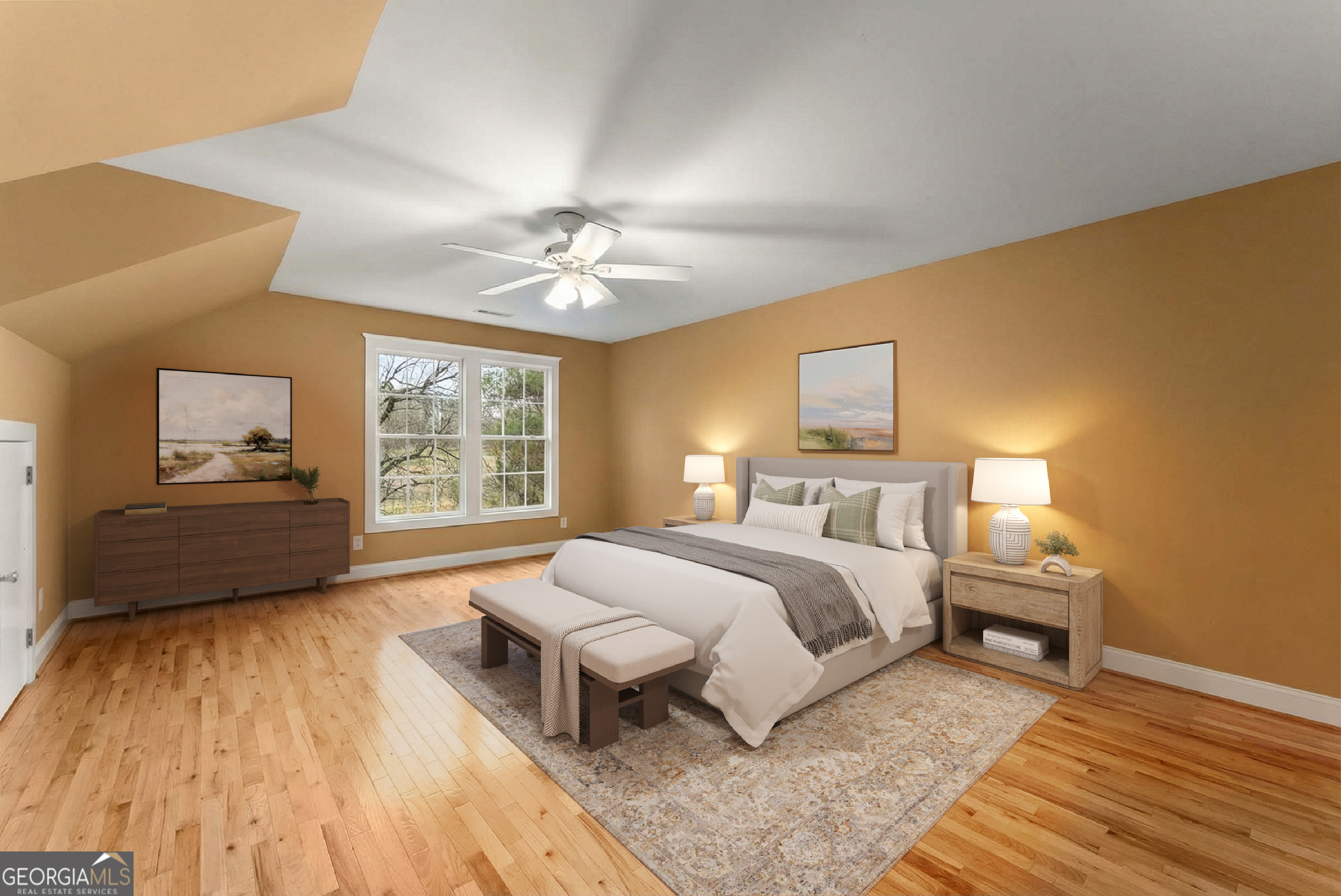 1295 Wall Bridge Loop Clarkesville, GA 30523 - Photo 51 of 76 a spacious bedroom with a bed a table and chair