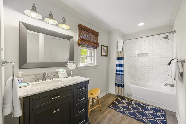 a view of a house with a large window