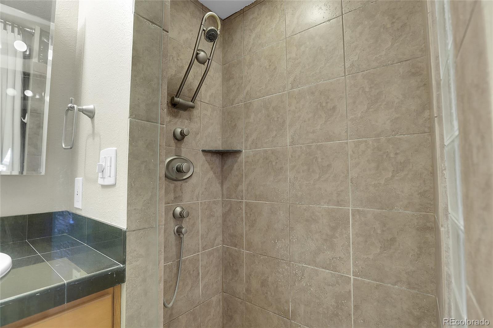 7539 East Easter Place Centennial, CO 80112 - Photo 22 of 40 a bathroom with a glass shower door