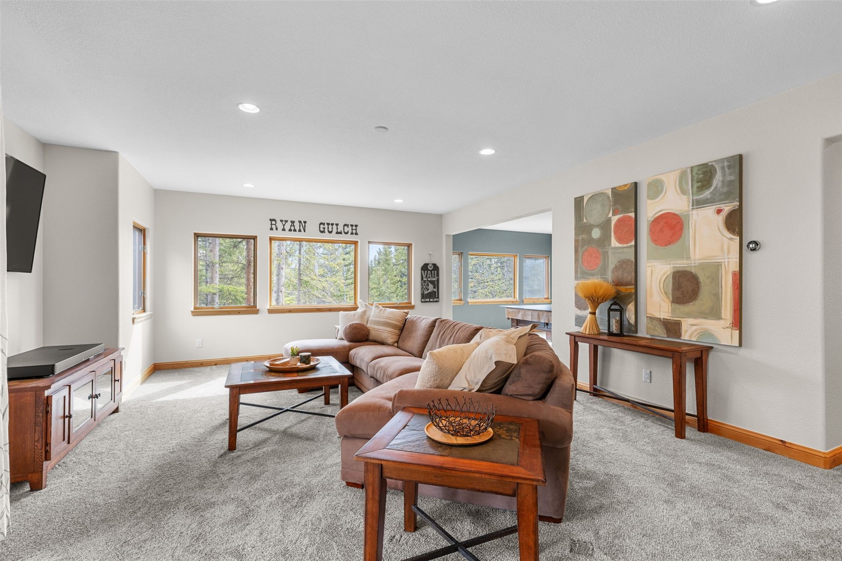 91795 Ryan Gulch Road Silverthorne, CO 80498 - Photo 4 of 50 a living room with furniture and a flat screen tv