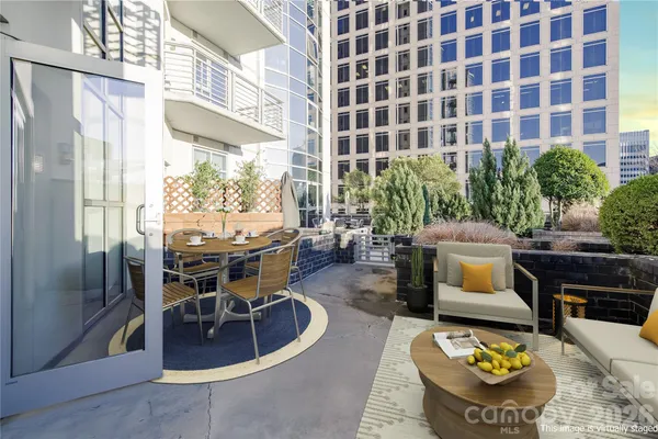 a view of a dinning tables and chair in the patio