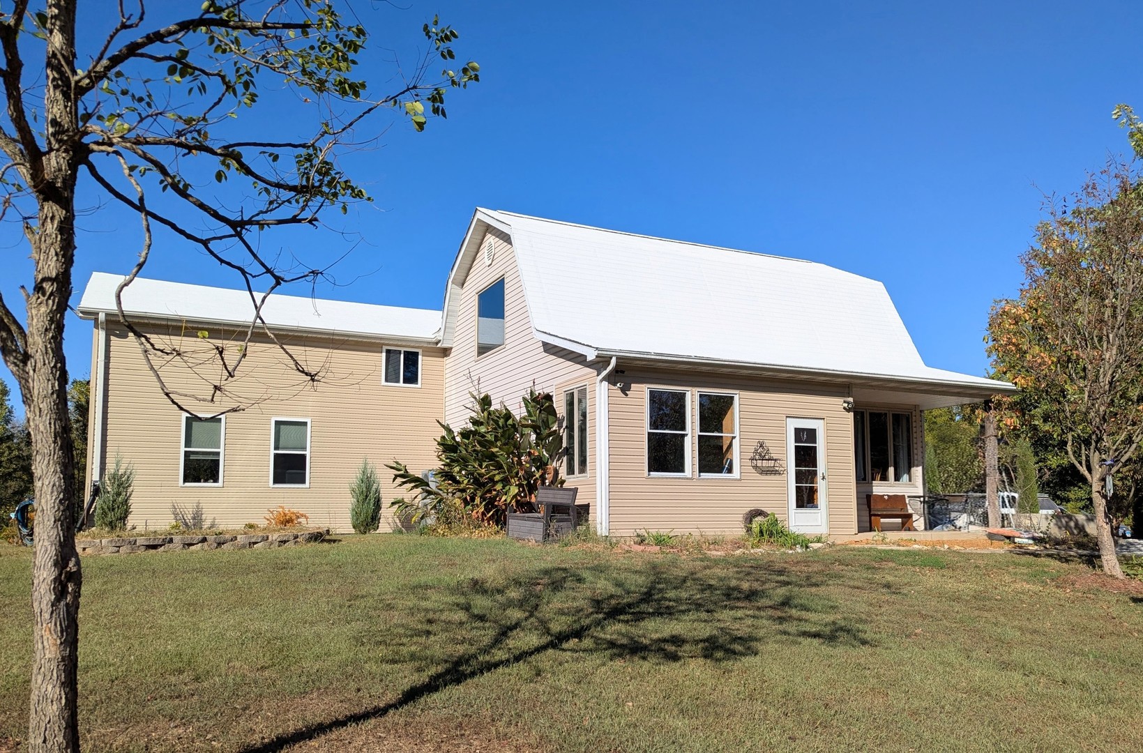 front view of a house with a yard