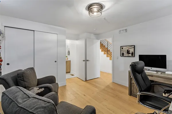 a living room with furniture