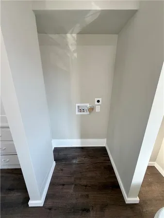 a view of entryway with wooden floor