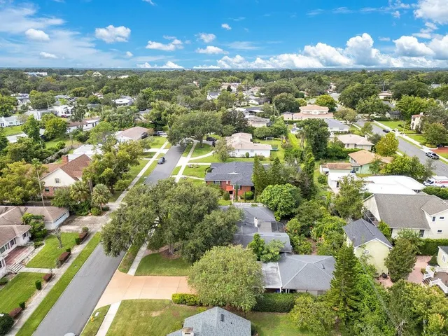 an aerial view of a house