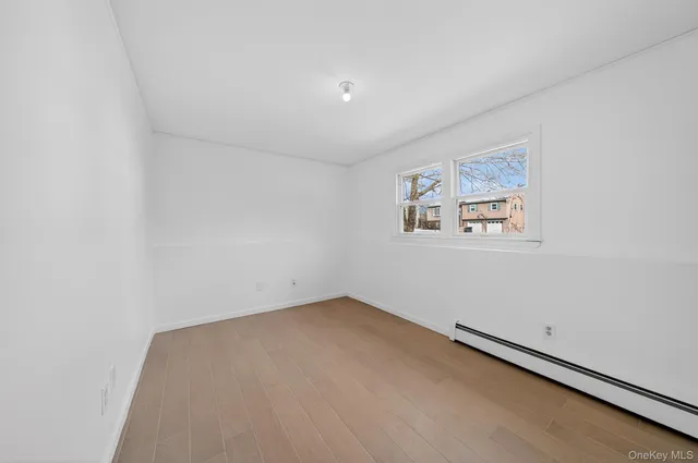 an empty room with a workbench