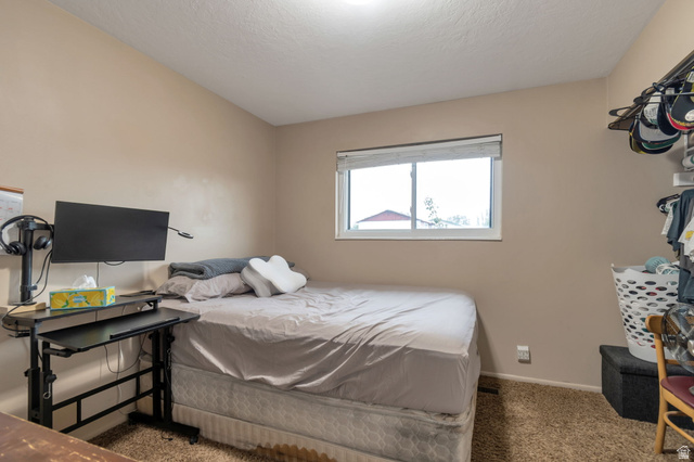 7466 Washington Road Magna, UT 84044 - Photo 7 of 21 Single hung window with white frame, neutral wall paint, and textured carpet flooring