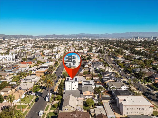 an aerial view of a city