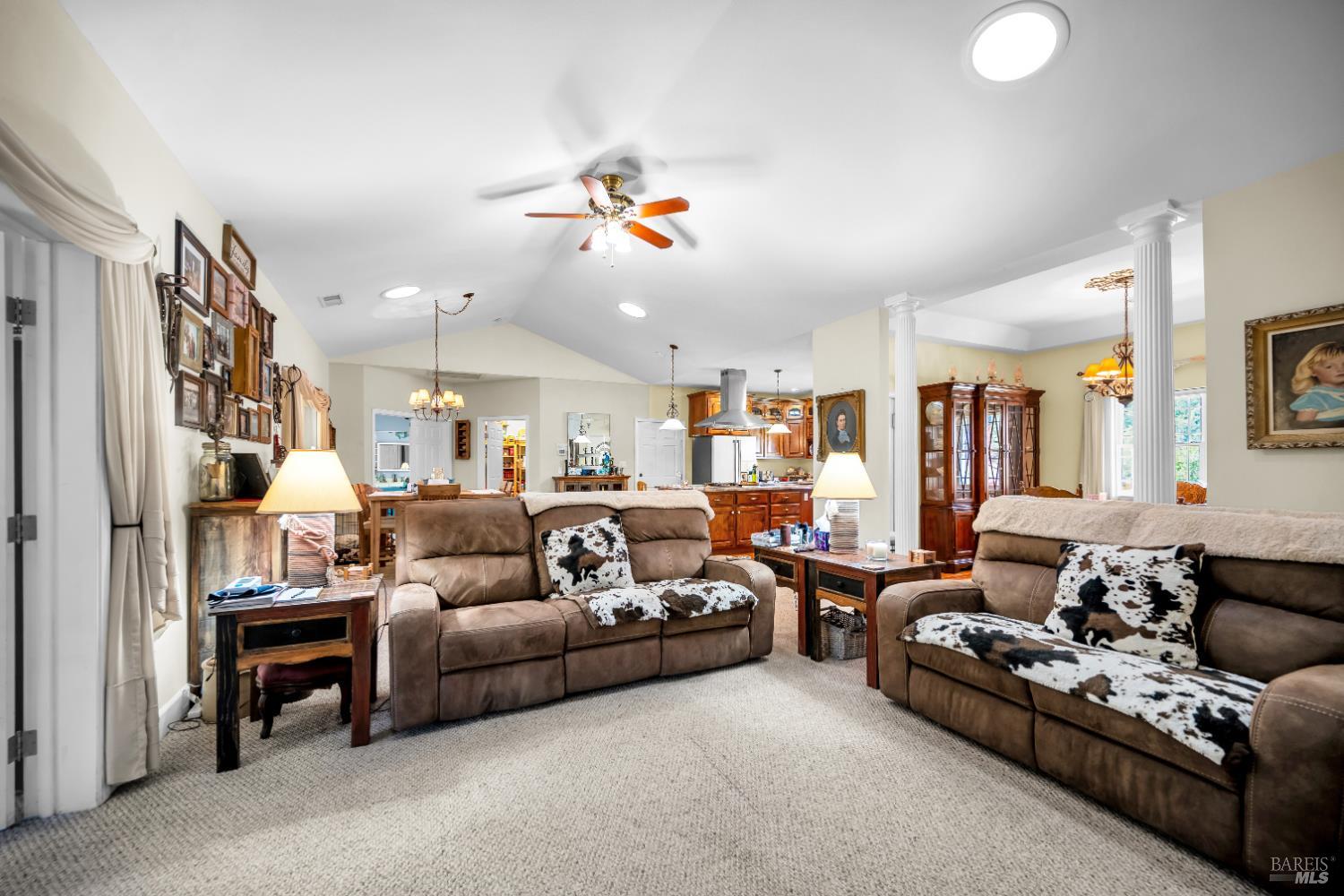 3970 Canyon Road Willits, CA 95490 - Photo 48 of 73 a living room with furniture and a ceiling fan