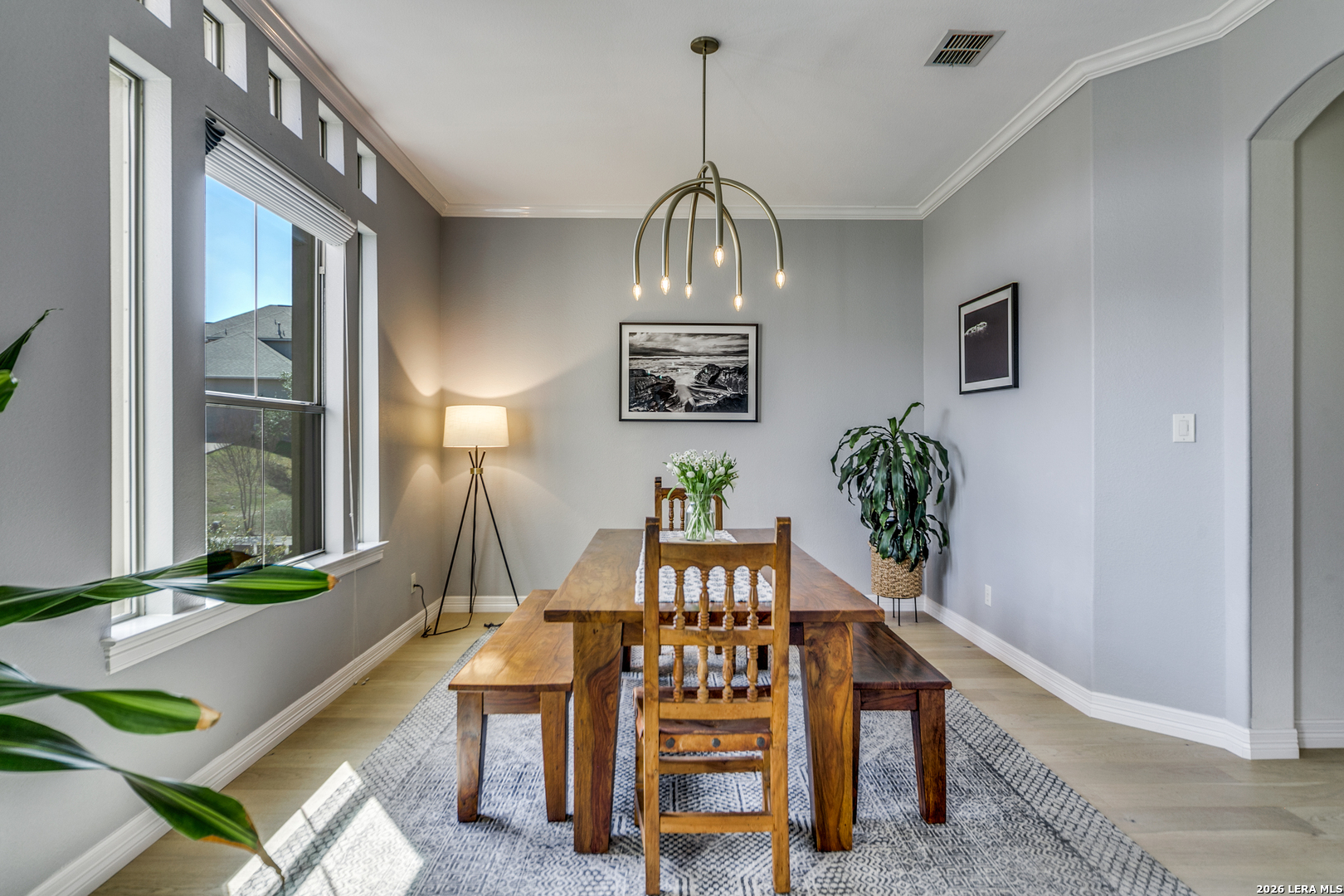 643 Ridge San Antonio, TX 78258 - Photo 25 of 45 a view of a dining room with furniture and a chandelier