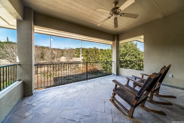 a living room with a large window