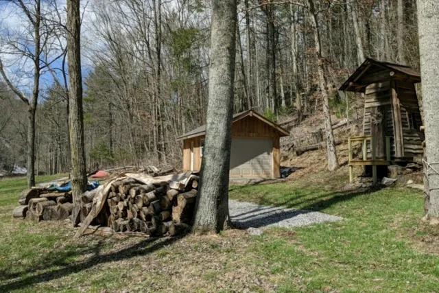 a view of a back yard of the house