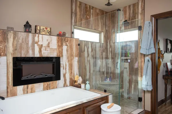 a bathroom with a sink a toilet and a shower