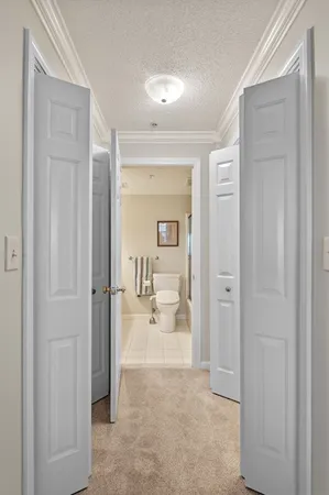 a view of a room with racks on the wall