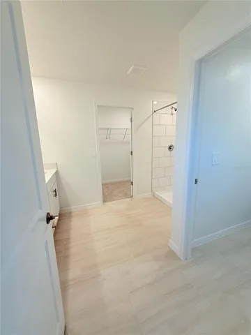 an empty room with a natural light