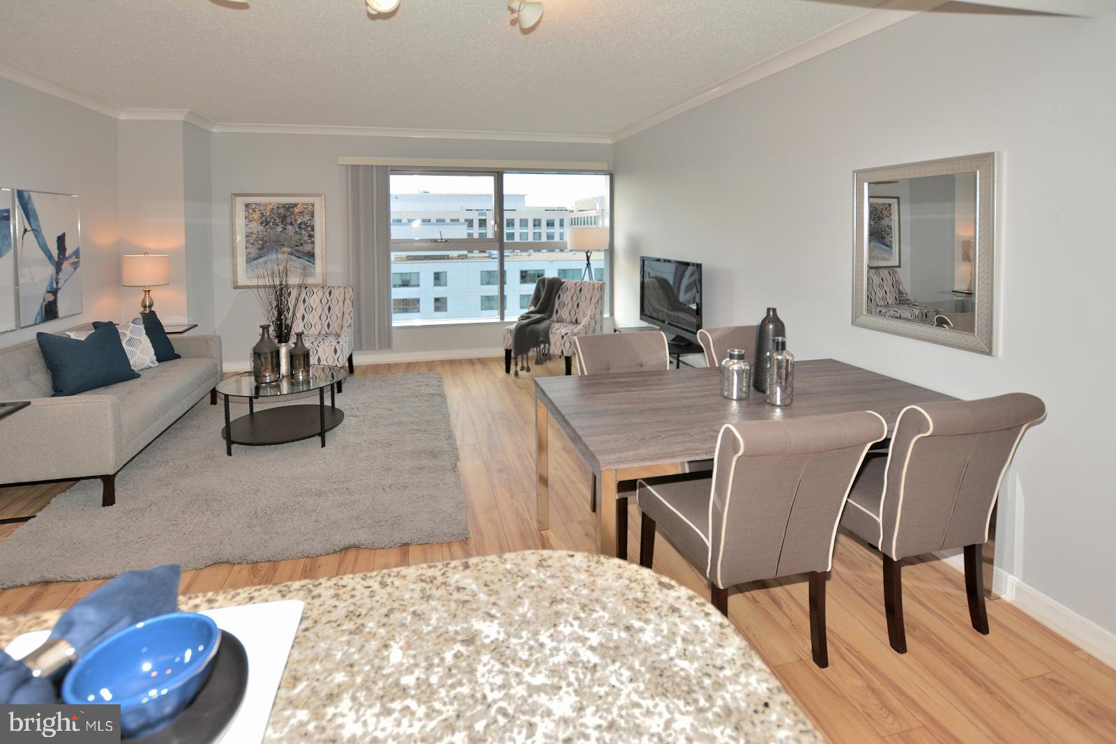 777 7th Street Northwest, Unit 1014 Washington, DC 20001 - Photo 16 of 43 a living room with furniture and a large window