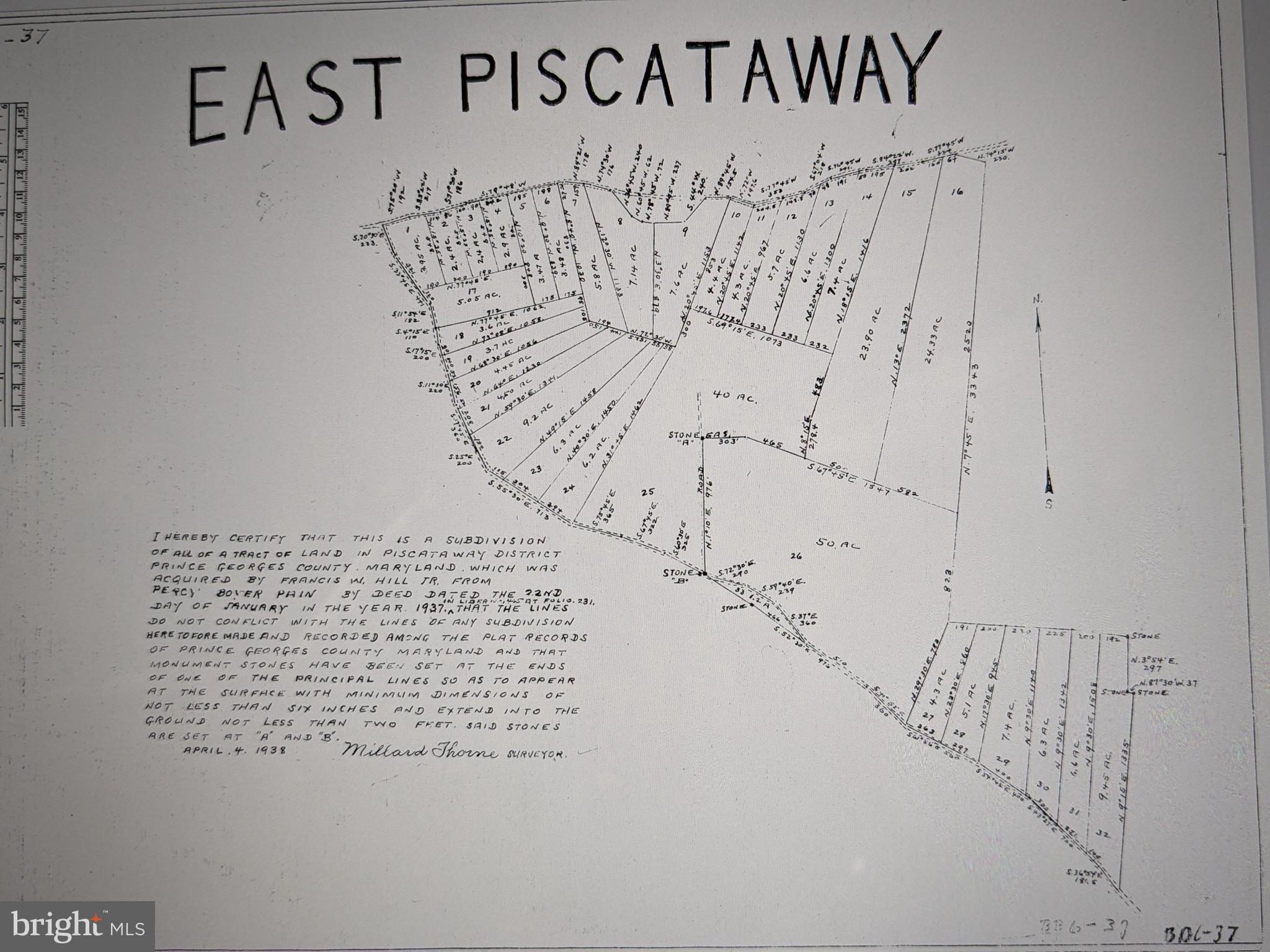 Original East Piscataway Subdivision Plat