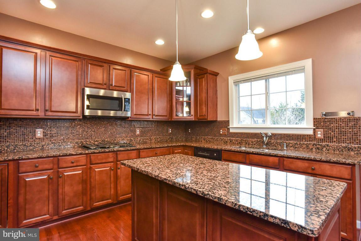 25175 Prairie Fire Square Aldie, VA 20105 - Photo 8 of 28 a kitchen with stainless steel appliances granite countertop wooden cabinets a sink and a window