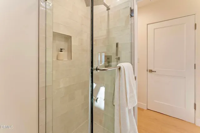 a bathroom with a shower