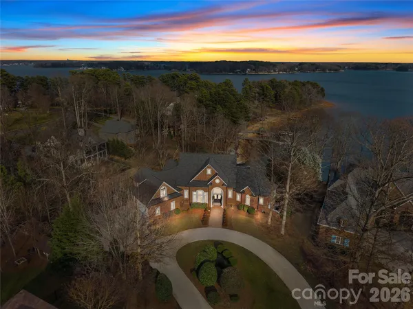 a view of a city with sunset view