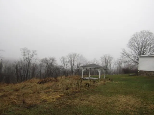 a view of hallway with a large window
