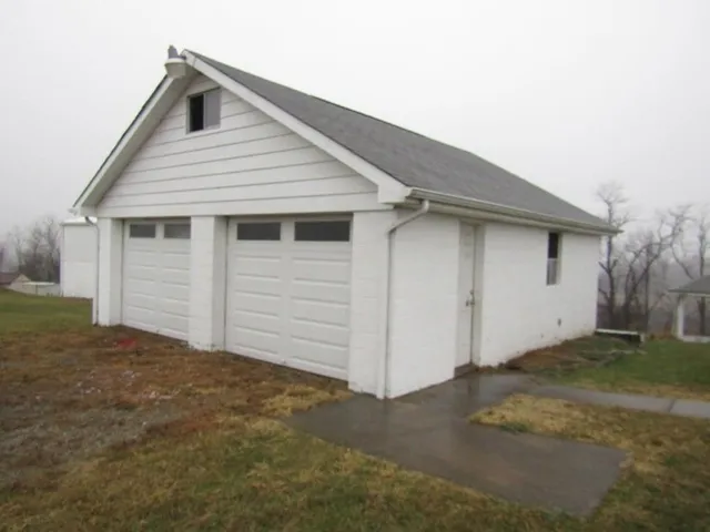 a view of backyard of house