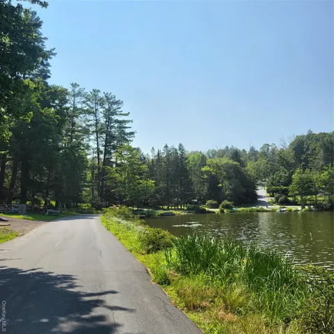 a view of a lake with houses