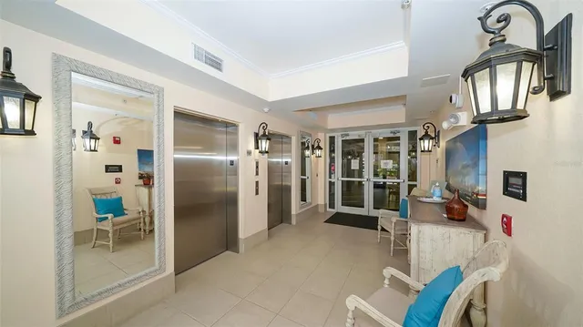 a front view of a building with street