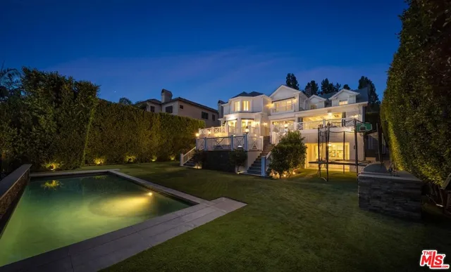 a view of a big yard next to a building