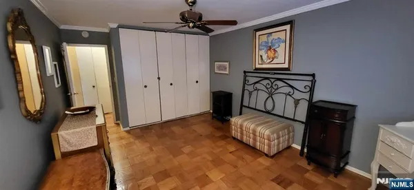 a room with stairs and furniture